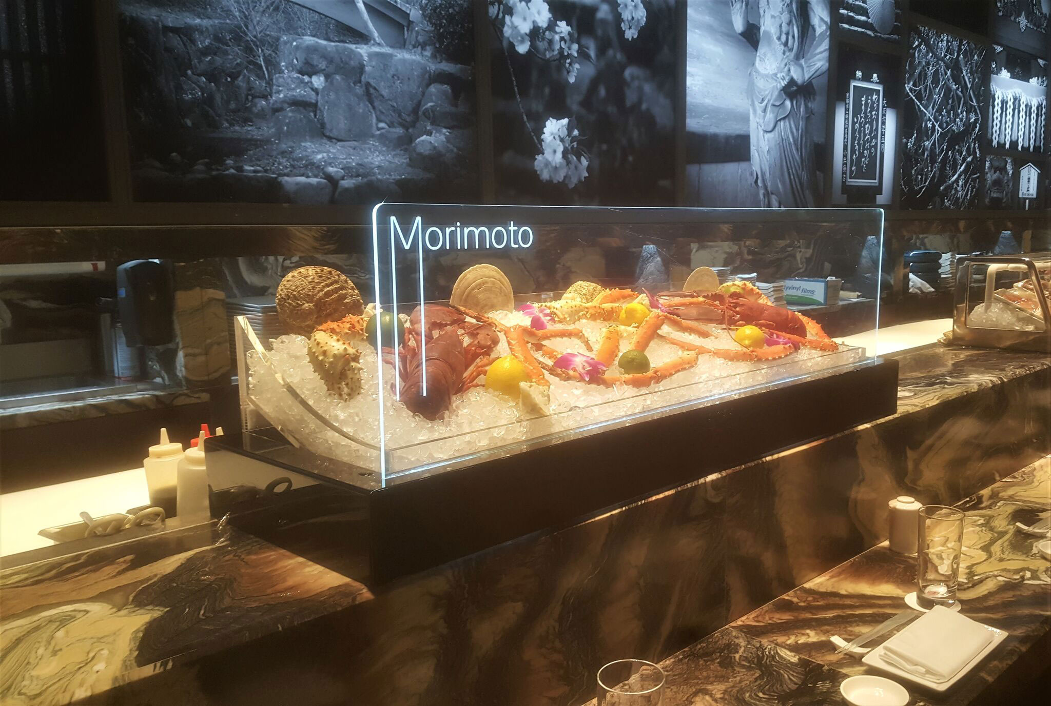 Morimoto Plastic Seafood Display case