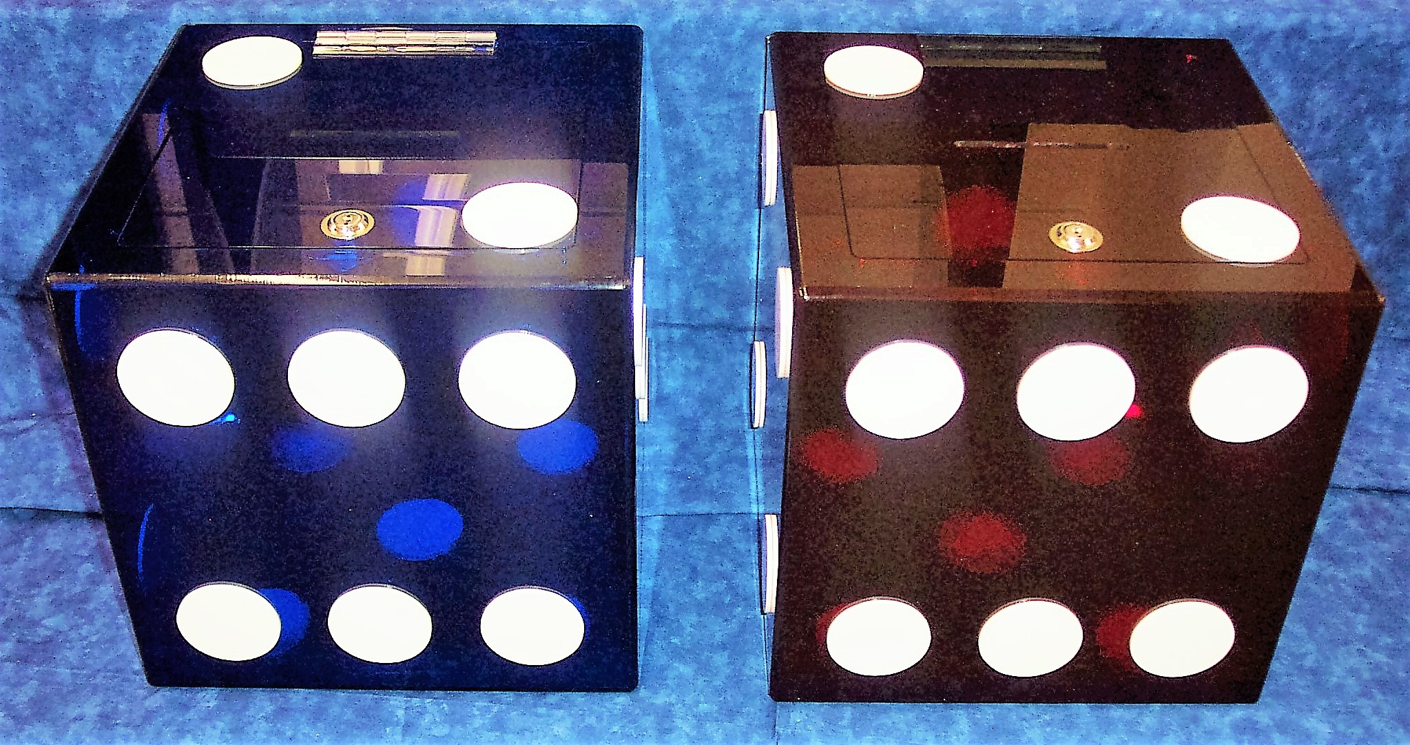 Dice Ballot Box - Transparent Blue & Red